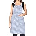 Reysol Cotton Apron 100% Cotton Checkered Kitchen Apron with Front Center Pocket