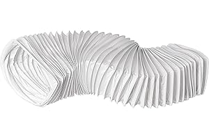 LIRAST 110x55mm / 1m Tuyau D'évacuation D'air en PVC Flexible - Tuyau de Ventilation pour Climatisation, Sèche-linge, Hotte