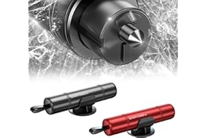 MIMIROOM Taglia Cinture di Sicurezza e Rompivetro, 2 Pezzi Rompi Vetro Auto Emergenza, 2 in 1 Rompivetro, Martelletto Vetri Auto, Rompivetro Auto e Taglia Cintura Adatto per Fuga di Emergenza in Auto(Nero+Ross