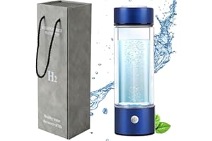 GAOGODOT Bottiglia di acqua idrogeno, 420 ml, generatore di acqua idrogeno, macchina per acqua ossigenata, generatore portatile di bottiglia di idrogeno per viaggi a casa (blu)