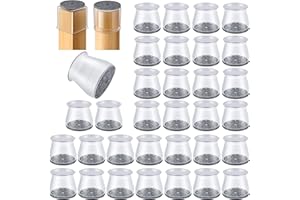 GICUNK Protector Patas Sillas Redonda 32 Piezas, Protector Patas Sillas Silicona Transparente Grande para Pisos de Madera, Almohadillas Protectoras para Pies de Muebles (Fit: 33-50mm)