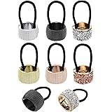 6pcs Strass Coda di Cavallo Elastici In Metallo Scrunchies Supporto per Capelli Punk Gotico Elastico per Capelli Corda Adatta
