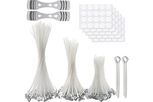 SALEEPENDENT Stoppini di Naturali Candela, Set di 100 stoppini per candele, stoppini senza fumo, candele fai da te, per Fabbricazione di Candele, in 3 diverse misure, (100 mm, 150 mm e 200 mm).