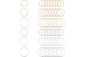 UNICRAFTALE 48 pièces 19.5/15.5/12mm Anneaux de Liaison 304 cadres de Cercle en Acier Inoxydable Connecteurs Or et Acier Inoxydable Couleur O Motif Anneau Bijoux Liens pour Fabrication de Bijoux