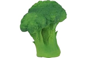 Oli & Carol - Mordedor Bebé de Caucho Natural, Brucy The Broccoli, 9 cm