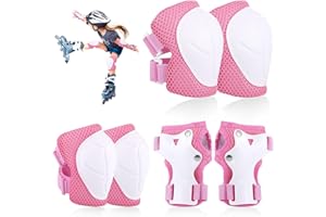 Hejo Protezioni Pattini Bambinia Skateboard a Rotelle, Protezioni Set per Bambini, Ginocchiere e Gomitiere Bambino, Ginocchia e Polsi, Comode e Facili da Installare, Protezioni per Skateboard