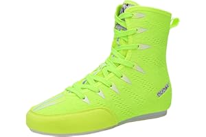 JiuQing Kids Boxing Shoes Boy Girl Indoor Fitness Training Boots Breathable Non-Slip for Wrestling Squat Weightlifting