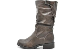 IF Fashion Stivali Stivaletti Al Polpaccio da Donna Biker Motociclista 991