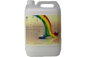 artcraft by anglo 5 Litre PVA Glue for Crafting & Art. White Eco Washable Crafters Glue for Kids Art, School Supplies, DIY Craft Projects & Sticking & Glueing Paper, Cardboard or Collage Art