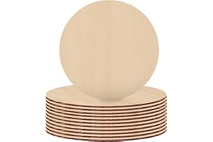Ksvaye 12 Stück Runde Holzscheiben 20 cm Durchmesser Holzplatten zum Basteln Naturholzscheiben Unbehandelt 3mm Dicke Sperrholz Sperrholzplatte Balsaholz Holzplättchen für Dekoration Handwerke Bemalen