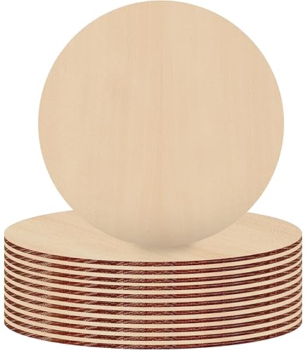Kurtzy Houten Onbewerkt Ronde Cirkels met Gaten (50 Pak) - 10 cm met 2