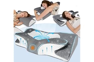 IDEA Nackenkissen, Ergonomisches Kopfkissen Nackenschmerzen, Memory Foam Kissen für Seiten Rücken & Bauchschläfer -Schlafkissen für Linderung für Nacken & Schlaf- Orthopädische Kissen Testsieger