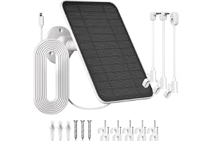 5 V 4 W Arlo solcellsladdare, kompatibel med Arlo Pro 3/4/5, Ultra, Pro 3 Floodlight, Go 2, Essential Outdoor 2. generationen, Essential 1:a generationen, med integrerat 2000 mAh batteri och 4 m lång