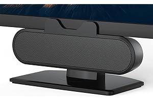INGA USB-Lautsprecher für Computer-Monitor und Laptop, Clip-On Desktop-Soundbar, USB/C-PC-Lautsprecher, geeignet für Desktop, Laptop und Mac (Schwarz).