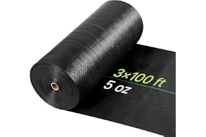 VEVOR Växtskyddsnät 0,9 x 30,5 m 168 g/m², geotextilduk för ogräsbekämpning polypropylen högdensitetstyg för växthus, trädgår