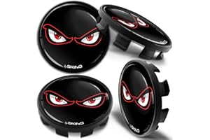 Biomar Labs 4 x 68mm Wheel Centre Alloy Hub Center Caps Hubcaps Compatible with Part Number 36136783536 No Fear Eyes Red CB 7