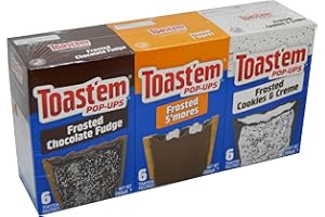 TOASTEM POP-UPS Toast'em Pop-Ups Frosted Variety Pack Chocolate Fudge, Smores & Cookies & Creme (18 pastries) Similar to Pop Tarts