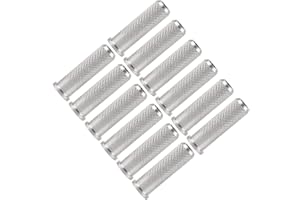 Cocoarm Lot de 12 flèches en aluminium pour tir à l'arc - Inserts de flèches en aluminium - Base légère de 6,2 mm de diamètre - Pointe de flèche - Entraînement du tir à l'arc