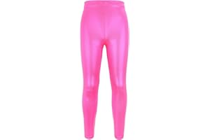 NewL Pantaloni da Ballo per Bambini e Ragazze, da Ginnastica e da Danza Metallizzata Lucida per Costumi da spettacoli