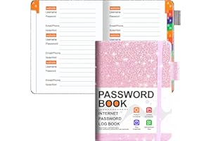 Bncxdc Quaderno delle Password, B6 Libro delle Password Alfabetico con Colorato Schede, 120 Pagine, Rubrica Organizzatrice per Siti Web, Nomi Utente e Password (rosa)