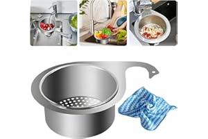 UAZEO Stainless Steel Swan Sink Strainer Basket,Multifunctional Drain Basket, Stainless Steel Draining Basket Corner Sink Strainer,Sink Drainer Basket, Draining Basket for Kitchen Sink Drain Basket (1/Ste)