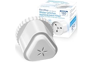 OEMREP 1Pack Replacement Filter for Epic Water Filter Pitcher, Water Filter Pitcher Compatible with Aquagear Seychelle, BPA Free. Removes Fluoride, Chlorine, Lead, Odors