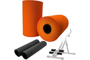 ZYNCUE 2 rodillos de espuma para pies de repuesto con 2 adaptadores de almohadillas de espuma para el gimnasio en casa, máquinas de ejercicio, extensión de piernas, banco de pesas