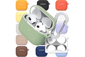 superdivision [3 in 1] AirPods 4 Silicone Case + Anti-Lost Carabiner + Dust Guard Metal Film, Protective Cover with Keychain for Apple AirPods 4 (2024)