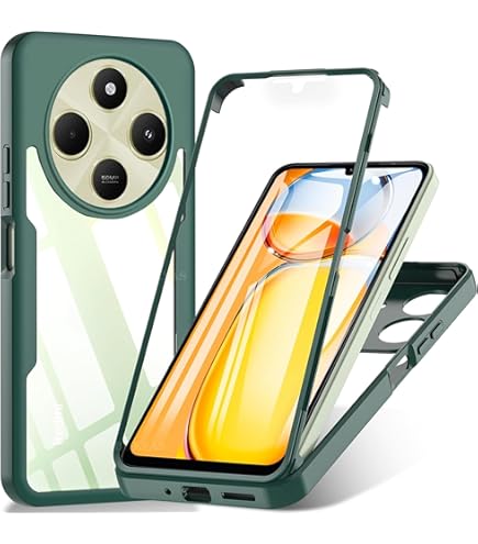 YUEQIAN Coque Pour Xiaomi Redmi 14C 4G (5G)/Poco M7 5G/Poco C75, Protection D'écran Intégrée Housse Antichoc Militaire Double Face, Case Bumper Anti-Rayures En Silicone Transparent à 360°. Violet