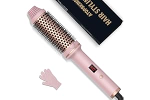 ‎ATOPSKINS Thermal Brush Warmluftbürste 38mm, Thermobürste Haarstyling Lockenbürste Rundbürste 120-210℃, Heat Brush Dual-Spannung Erhöhen Sie das Haarvolumen, Verwendet als Kamm, Glätteisen, Lockenstab,Hot Brush