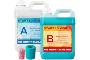 STARTSO WORLD Silicone pour Moulage 20A, 4L Caoutchouc de Silicone Liquide vert pour Moulage, Prise Rapide, Non-Toxique, Idéal pour la coule de résines, moules, cire, plâtre