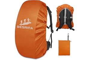 Besrina Backpack Rain Cover (15-90L),Upgraded Non-Slip Cross Buckle Strap & Reflective Waterproof Rucksack Cover for Hiking Camping Traveling Cycling