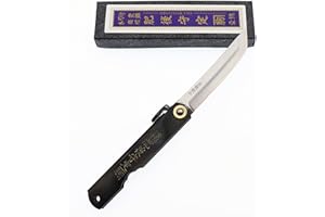 HIGO NO KAMI Cocktail7 Higonokami Coltello Tascabile Pieghevole Giapponese Warikomi KenGata Nero Fatto a Mano in Giappone da Nagao Kanekoma