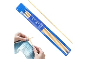 Reessy 3 mm Knitting Needles, 20 cm Double Pointed Knitting Needle Set, Bamboo Short Double Ended Knitting Needles Set, Wooden DPN Sock Needle for Beginners and Socks Small Project
