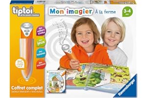 Ravensburger - tiptoi®- Coffret complet lecteur interactif + Livre Mon imagier à la ferme - Jeu éducatif électronique, sans écran - A partir de 3 ans - version française - 00 035