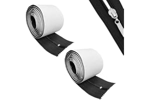 Jortmrd 2 Pezzi Cerniera Autoadesiva 213 cm x 7,6 cm Cerniera Adesiva per Barriera Antipolvere Cerniera Grossa Resistente per Porta Della Tenda di Protezione Aree di Costruzione e Riparazione