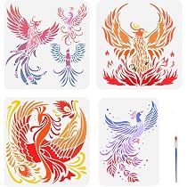 FINGERINSPIRE Phönix Schablone – 21x29,7 Cm, PET-Material, Für Mal- & DIY-Projekte