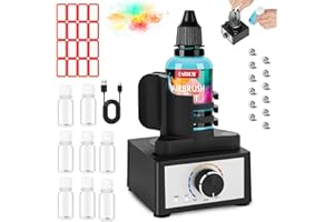 HOTUT Mini Vortex Mixer, Colour Mixer with Mixing Balls, Three Speed, 300-2400 RPM, Hands-Free Colour Shaker, Liquid Vortex Shaker for Nail Polish, Laboratory, Acrylic Paints, Eyelash Glue