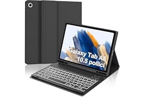 WINCHKING Tastiera per Samsung Galaxy Tab A8, Cover con Tastiera Galaxy Tab A8 10.5", Custodia Tastiera Italiana Magnetic Bluetooth Retroilluminata per Samsung Galaxy A8 Tab (SM-X200/X205/X207), Nero