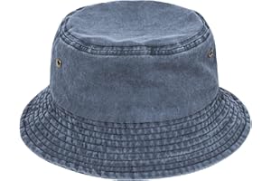 TOSKATOK Chapeau de pêcheur Chapeau de Seau et Soleil en Pur Coton délavé Protection Solaire UV Respirant Plage Vacances Voyage