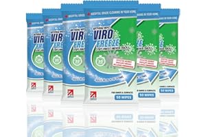 VIRO FREEZE Antiviral Antibacterial Hand and Surface Wipes with Moisture Lock Seal for Hospital Grade Cleaning in Homes, Schools, Offices Workplace: 50 Packs of Protection from ViroFreeze (6 Packs, 50)