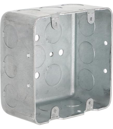 4 in. Square Plenum Box, 2-1/8 in. Deep, 3/4 in., Eleven 1/2 in. and Two 3/4 in. Knockouts | 231PL | Raco