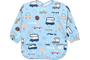 Baby Sailors Baberos Bebe Impermeables con Mangas - Babero con Mangas Impermeable 6 meses o mas, Delantal de pintura, Babetes Impermeável Bebe, Babero BLW, Babero con Elastico, Babero con velcro