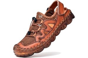 Moudn Sandalias Deportivas Hombres Verano Exterior Senderismo Playa Cuero Zapatos Trekking Casual Al Aire Libre Sandalias