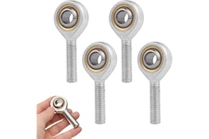 EVDZNA 4 Pièces Rotules Articulées, M6 Rotule Mâle, Performance Rotule Uniball Rotule, Filetage à Droite, pour Cylindre Hydraulique Machine à Forger Voiture Amortisseur
