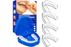TULAMORIY 4 Pièces Protège-Dents Anti Ronflement,Protège-Dents Nocturne pour Grincement des dent,Gouttières Dentaires Anti-Bruxisme,Améliore La Qualité Du Sommeil,Adaptable pour Hommes et Femmes