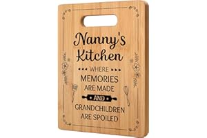 GLEEVARA Nanny Gifts, Nanny Birthday Gifts - Handmade Bamboo Cutting Board, Nanny Christmas Gifts from Grandchildren, Kitchen Gifts for Nanny, 11"x8.5"