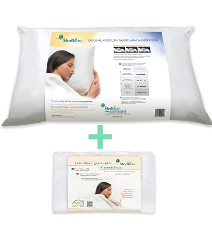 Coussin D'Eau Mediflow En Mousse De Viscose 50x70cm - Blanc, Réglable Pour Un Sommeil Optimal