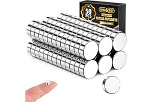 VNDUEEY Magnete Stark, 50 Stück 6x2mm Magnete für Magnettafel, Kühlschrank, Basteln, Magnete Klein für Zuhause, Arbeit, Fotos, Whiteboard Magnete
