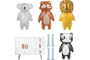 WIYETY Gałki ceramiczne do szafy i szuflad, 4 sztuki, uchwyty do mebli, karykatura dla domu